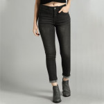 Black dark wash mid-rise jeans