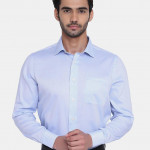 Men Blue Slim Fit Cotton Formal Shirt