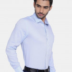 Men Blue Slim Fit Cotton Formal Shirt