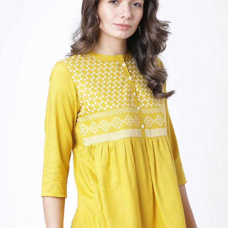 Mustard regular a-line Top