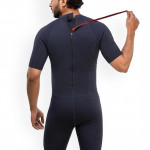 Men Navy Blue Solid Shorty Swimsuit