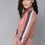 Pink solid knitted regular top