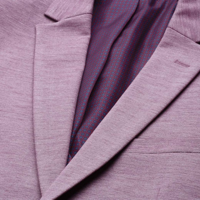 Men Purple Melange Effect Slim Fit Formal Blazer