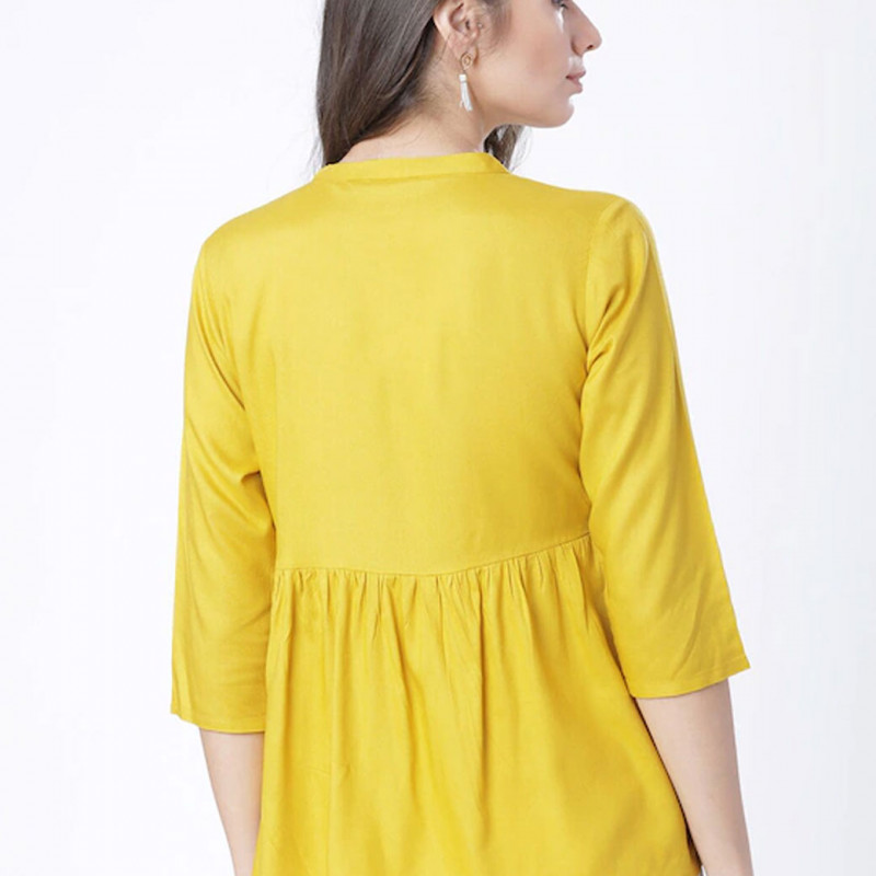 Mustard regular a-line Top