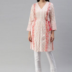 Off white and pink printed tunic